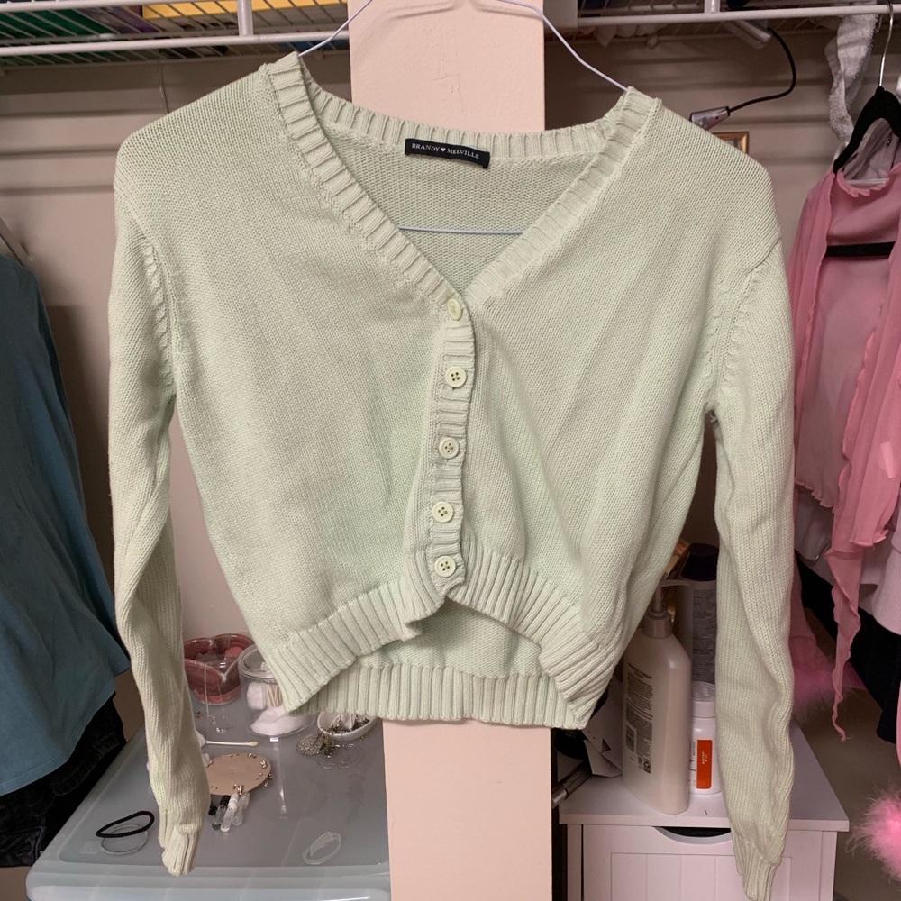 Brandy Melville Green Billie Sweater